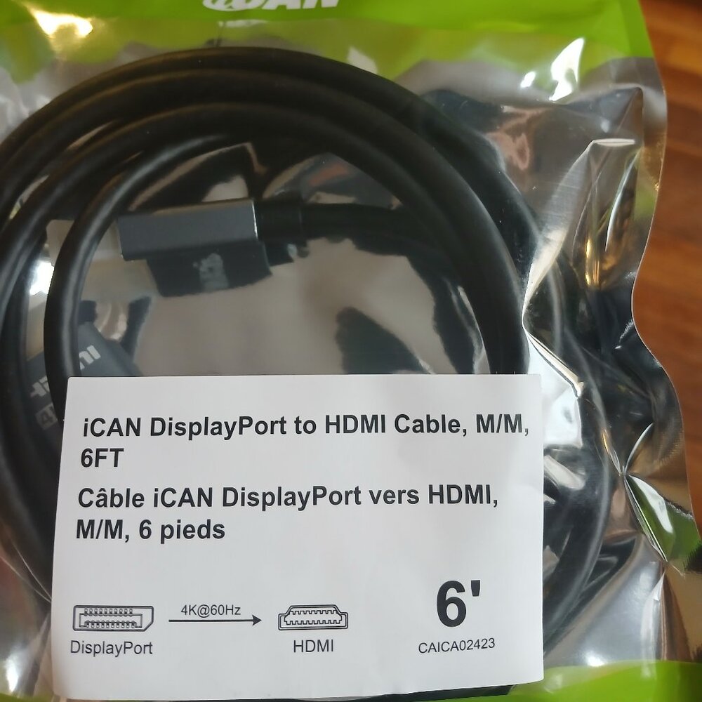 DisplayPort to HDMI cable